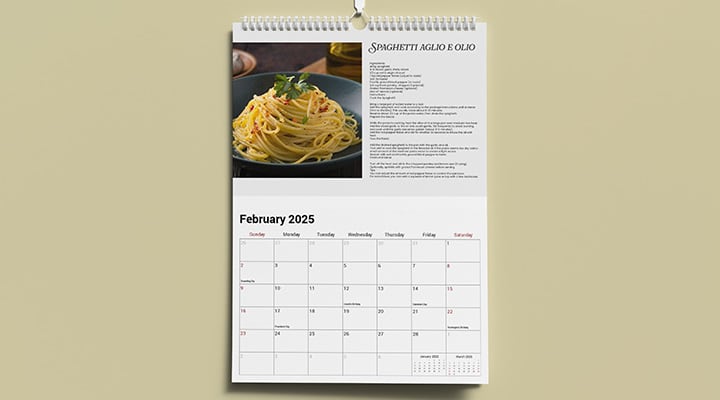 recipe calendar