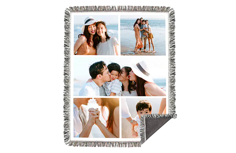 woven photo blanket embroidery