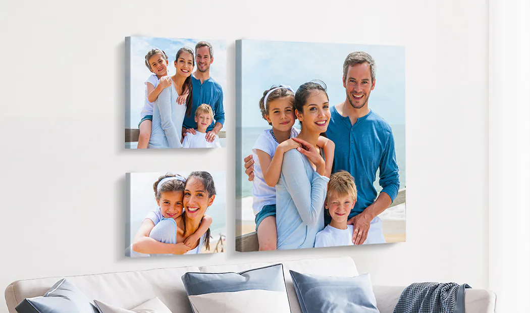 happy family on canvas wall display