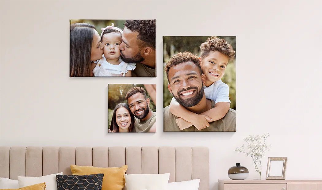 Custom Photo Canvas by Printerpix|Canvas Prints|canvas print sizes|canvas print of a leisurely walk of a couple in the fields|canvas print of a group of joyful young boys and girls running on grass field with joined hands|portrait of a girl on canvas print holding a flower and blowing at it|||||